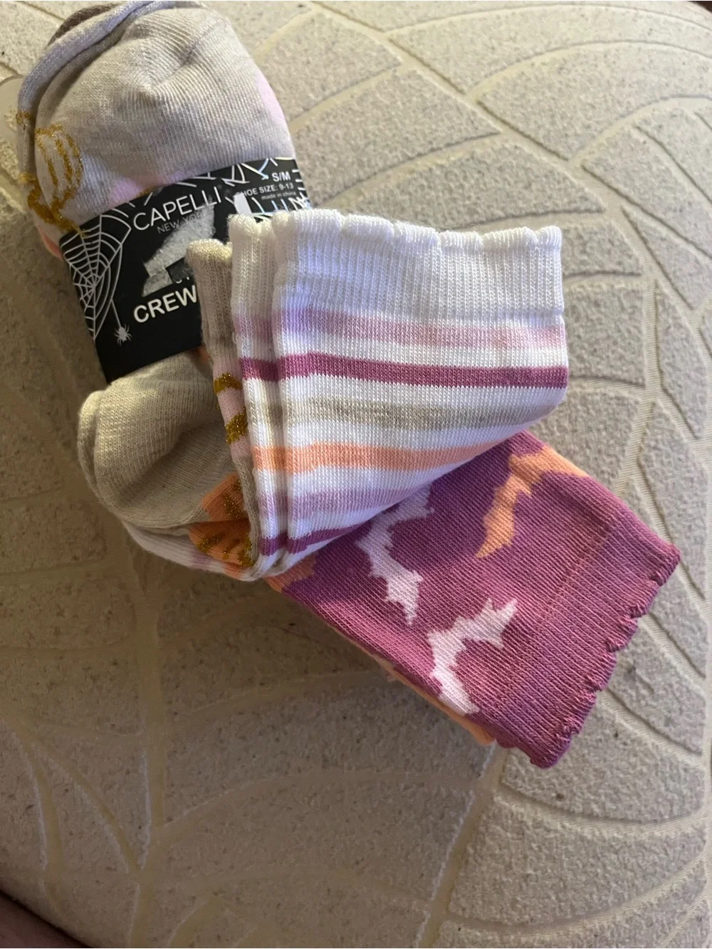 Capelli New York S/M socks shoe size 9-13 halloween styles